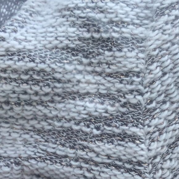 Maison Jules Long Sleeve Scoop Neck Gray/White Metallic Thread Knit Dress Size L - Picture 13 of 13